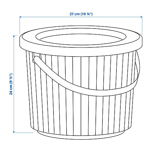 DAMMÄNG Bin with lid, dark grey, 8 l