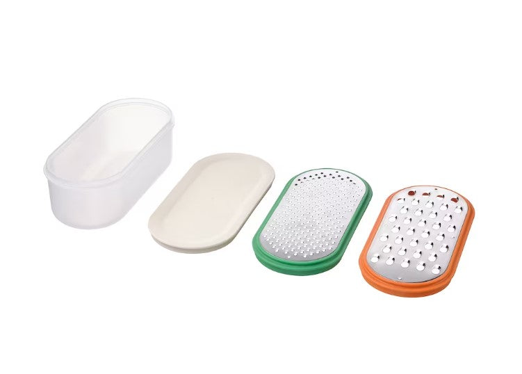 UPPFYLLD Grater with container, set of 4, mixed colours