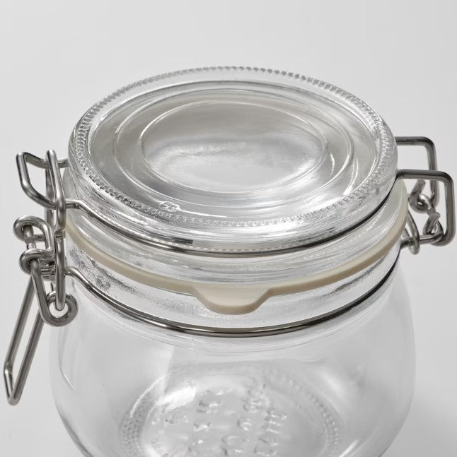 KORKEN Jar with lid, clear glass, 4 oz