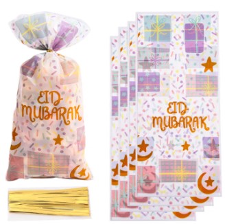 Eid Mubarak Plastic Candy Cookie Bag