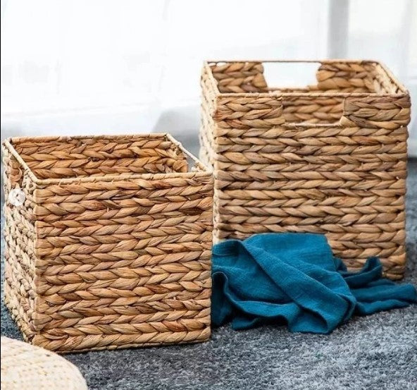 HAND WOVEN STORAGE BASKET