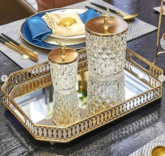 MULTIPURPOSE GOLD METAL TRAY