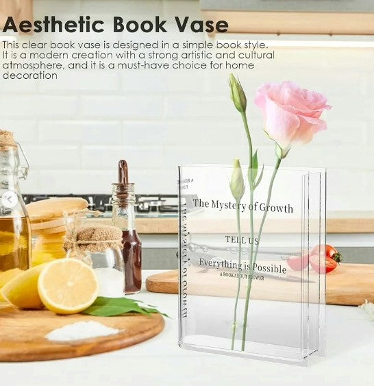 CLEAR BOOK VASE