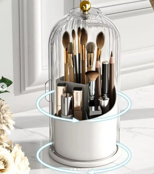 MAKEUP BRUSH HOLDER ORGANIZER WITH LID