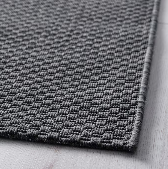 MORUM Rug flatwoven, in/outdoor, dark grey