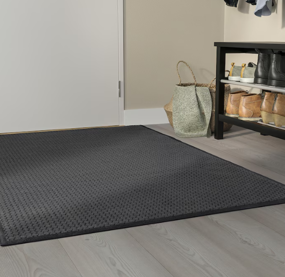 VATTENVERK Door mat, indoor, dark gray