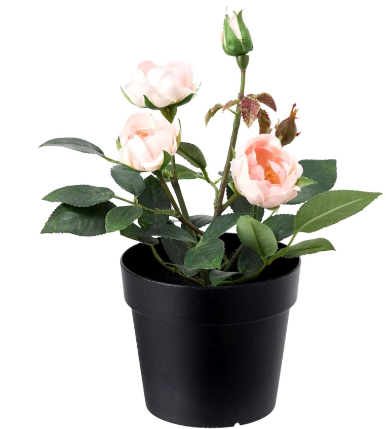 FEJKA Artificial potted plant, in/outdoor/Rose pink