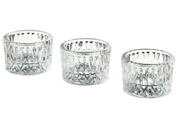 SMÄLLSPIREA Tealight holder, clear glass/patterned