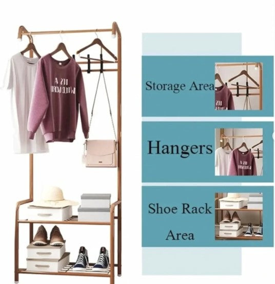 CLOTH RACK WITH SHOE STORAGE