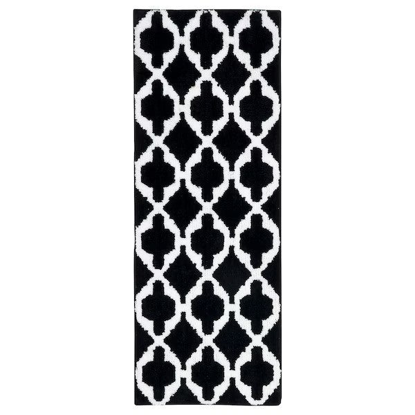 AUNING Kitchen mat, black/white, 45x120 cm