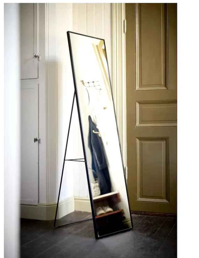 KARMSUND Standing mirror, black