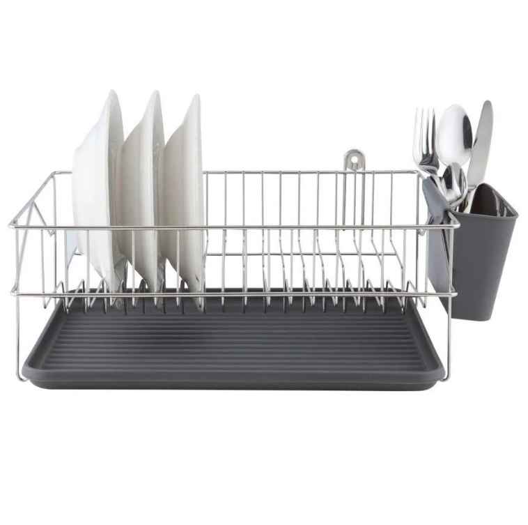 WALL-MOUNTED DISH DRAINER WITH TRAY