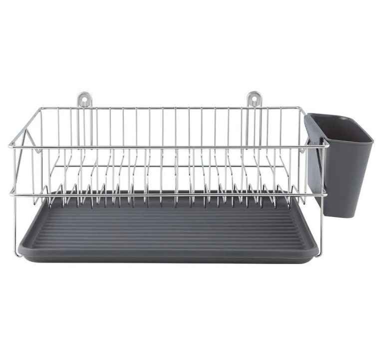 WALL-MOUNTED DISH DRAINER WITH TRAY