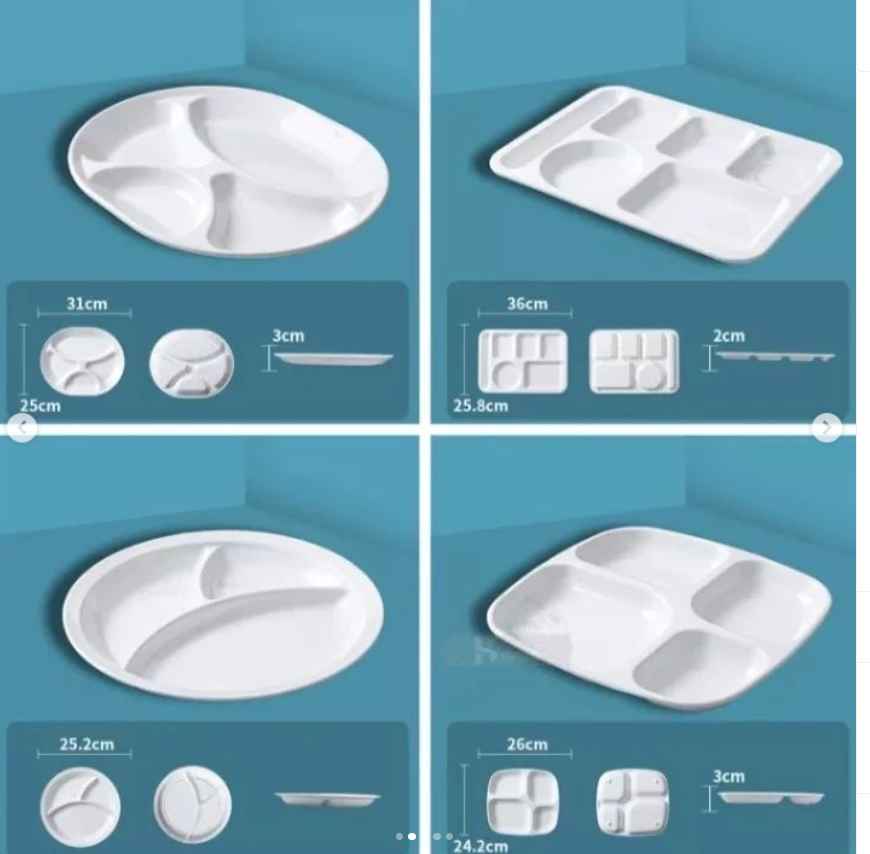 PLASTIC FOOD PLATE White