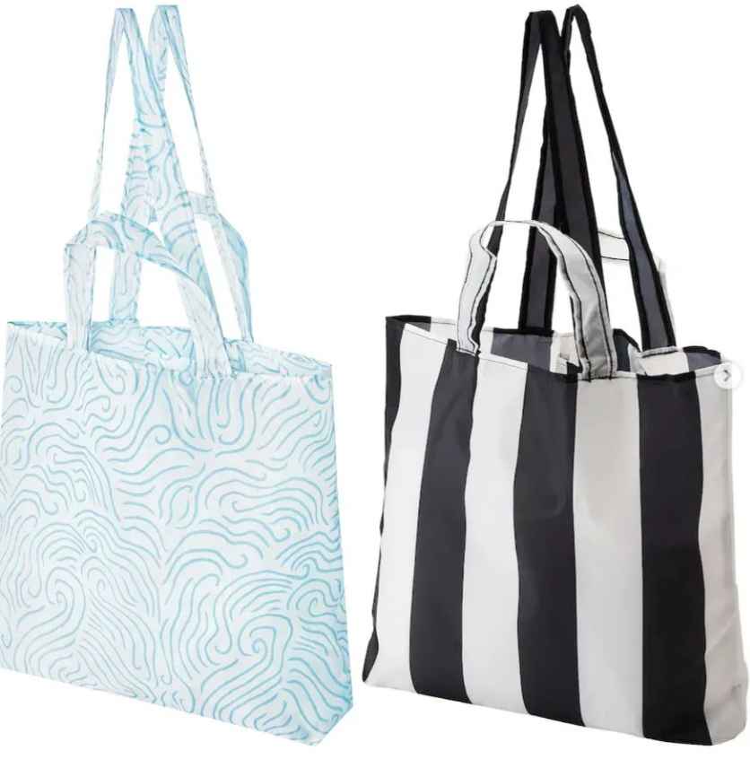 SKYNKE Carrier bag, stripe/black white & blue/white