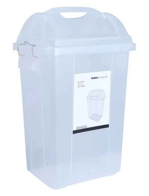 PUSH BIN CLEAR/TRANSPARENT COLOR