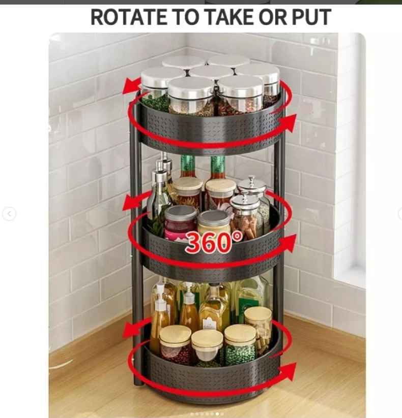 ROTATABLE STORAGE RACK Black, Stainless steel