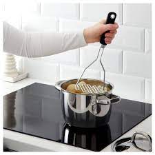 IKEA 365+ HJÄLTE Potato masher, stainless steel/black