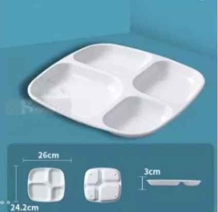 PLASTIC FOOD PLATE White