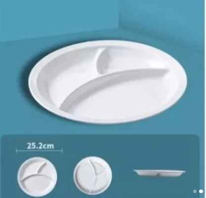 PLASTIC FOOD PLATE White