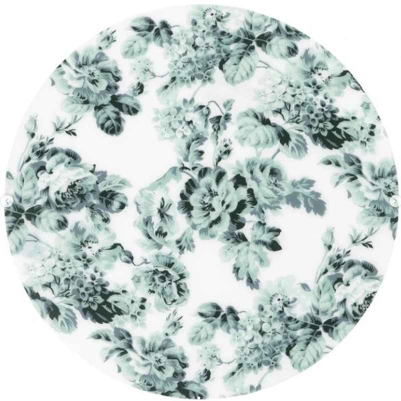 SMAKSINNE Place mat, white/green/flower