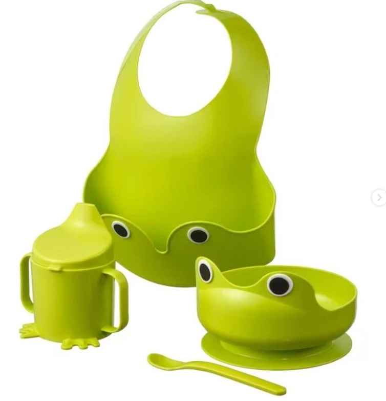 MATA 4-piece eating set, green