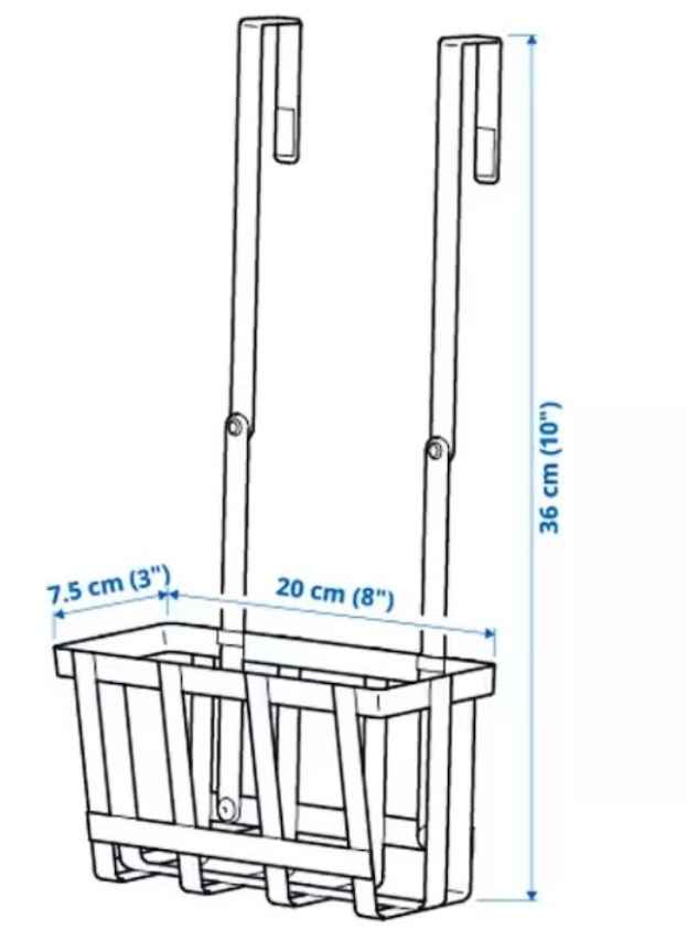 PÅLYCKE Clip-on basket for cabinet door