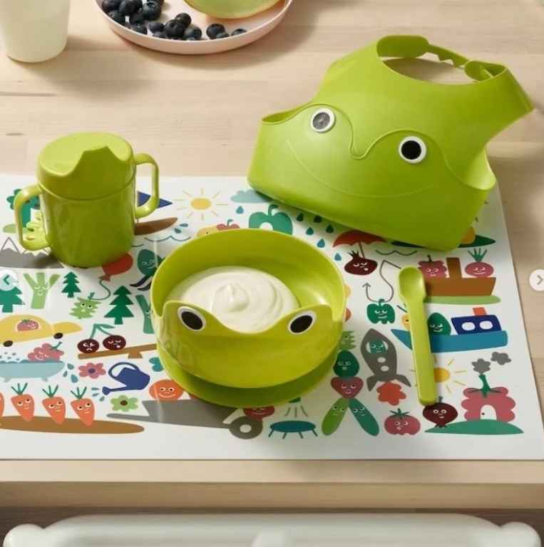 MATA 4-piece eating set, green