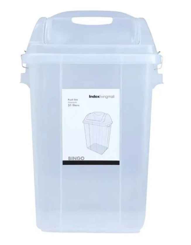 PUSH BIN CLEAR/TRANSPARENT COLOR