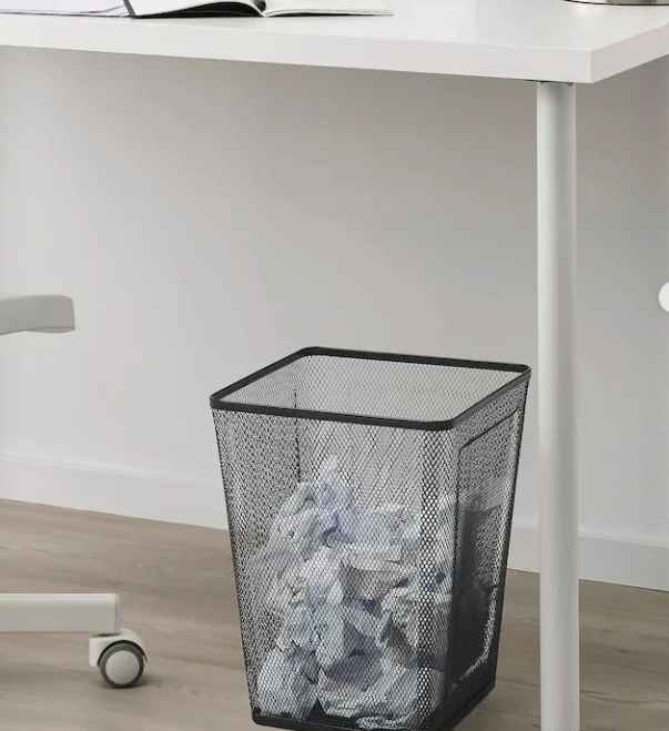 DRÖNJÖNS Wastepaper basket, black, steel