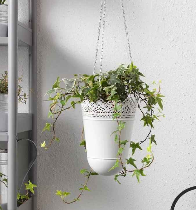 SKURAR Hanging planter, in/outdoor/off-white