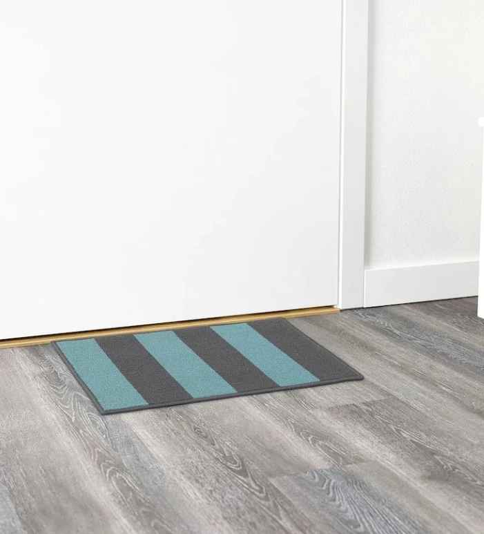 HALSTED Door mat, grey/blue