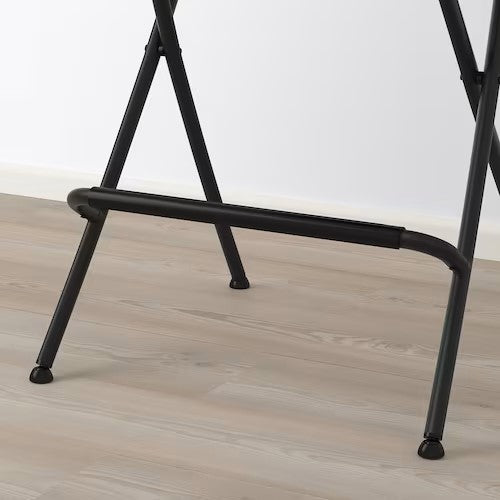 FRANKLIN Bar stool with backrest, foldable, black/black, 74 cm