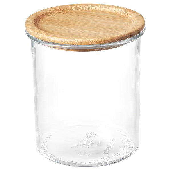 IKEA 365+ Jar with lid, glass/bamboo, 1.7 l