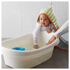 LÄTTSAM Baby bath, white/green