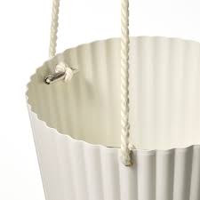 ÄPPELROS Hanging planter, in/outdoor, off-white (small planter)