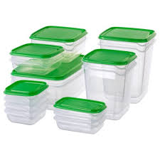 PRUTA Food container, set of 17 green