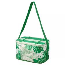 SOMMARFLOX Cooling bag, patterned/bright green