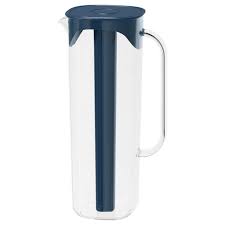 MOPPA Jug with lid, dark blue/transparent