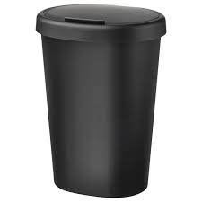 HÖLASS Bin with lid, black