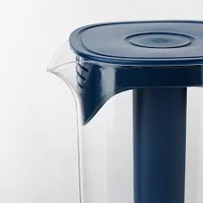 MOPPA Jug with lid, dark blue/transparent