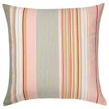 SOLMOTT Cushion cover, pink multicolour/striped