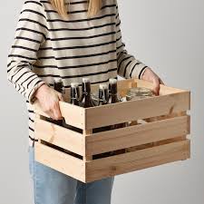 KNAGGLIG Box, pine, stackable size big