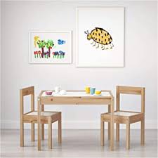 LÄTT Children's table with 2 chairs, white/pine