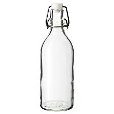 KORKEN Bottle with stopper, clear glass