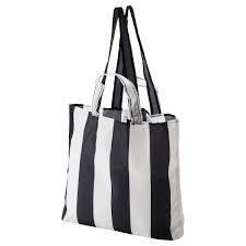 SKYNKE Carrier bag, stripe/black white & blue/white