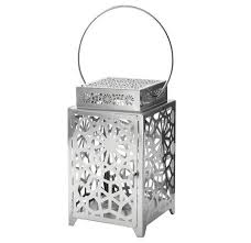 HEMBJUDEN Lantern for block candle, silver-colour