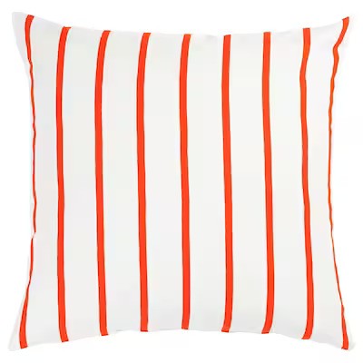 NICKFIBBLA Cushion cover, white orange/stripe, 50x50 cm