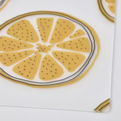 TORVFLY Place mat, patterned/yellow,