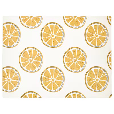 TORVFLY Place mat, patterned/yellow,